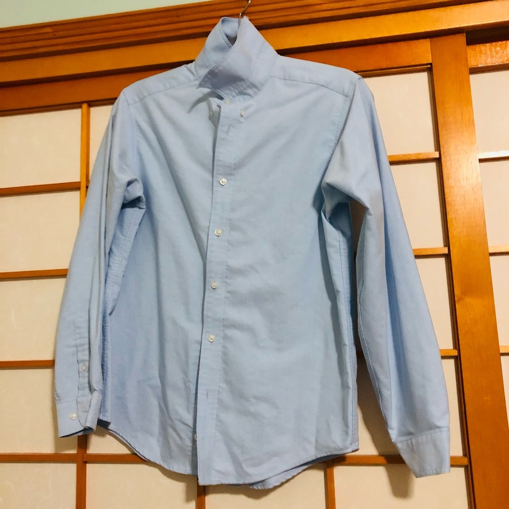 Boys’ Lands End Oxford blue button down shirt size 16